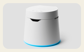 A Carepod One Plus humidifier with the mood light set to light blue