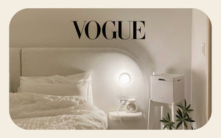 Bedroom with a Carepod humidifier on a bedside table
