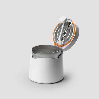 Carepod humidifier with lid open showing inner components