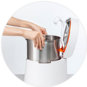 Image showing the removal of the lid from a Carepod humidifier